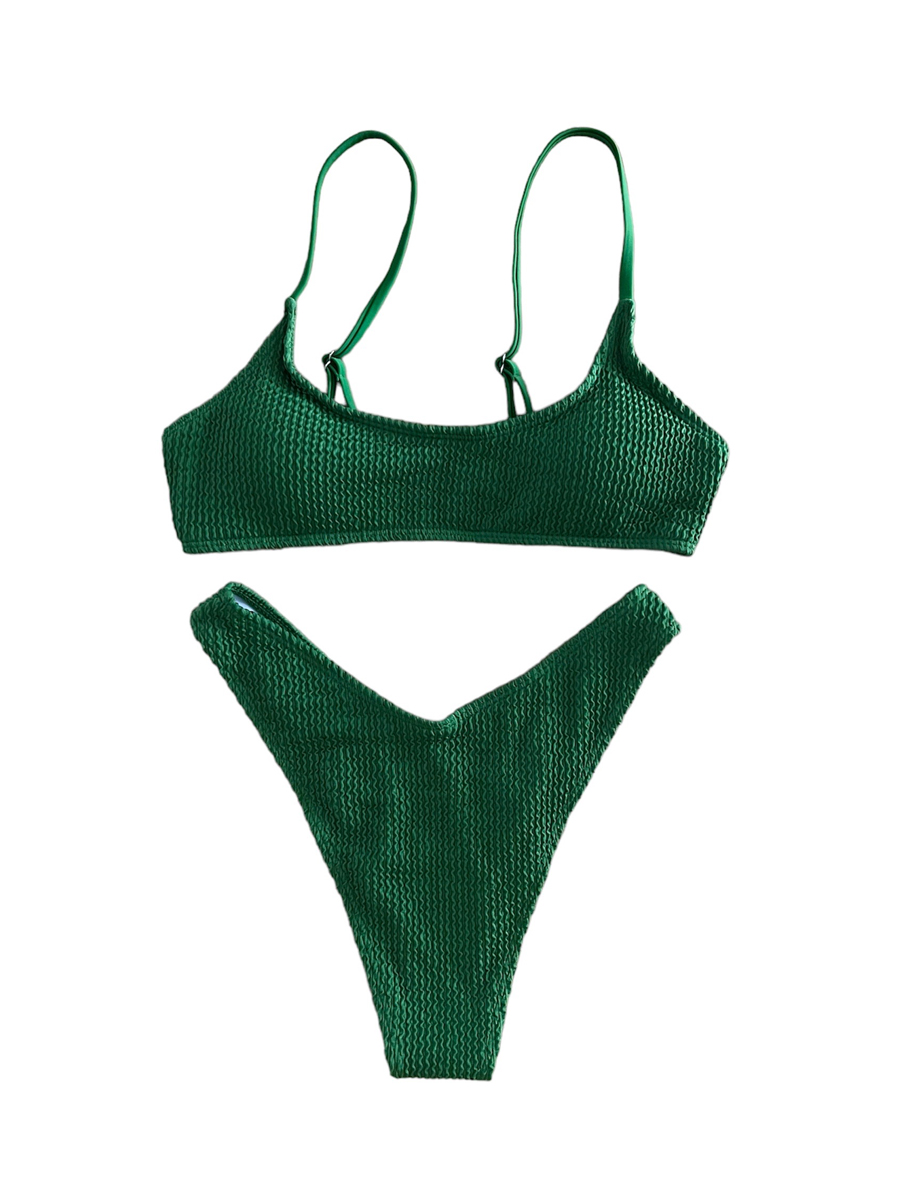 Wrinkle Bikini ( Black / White / Green )