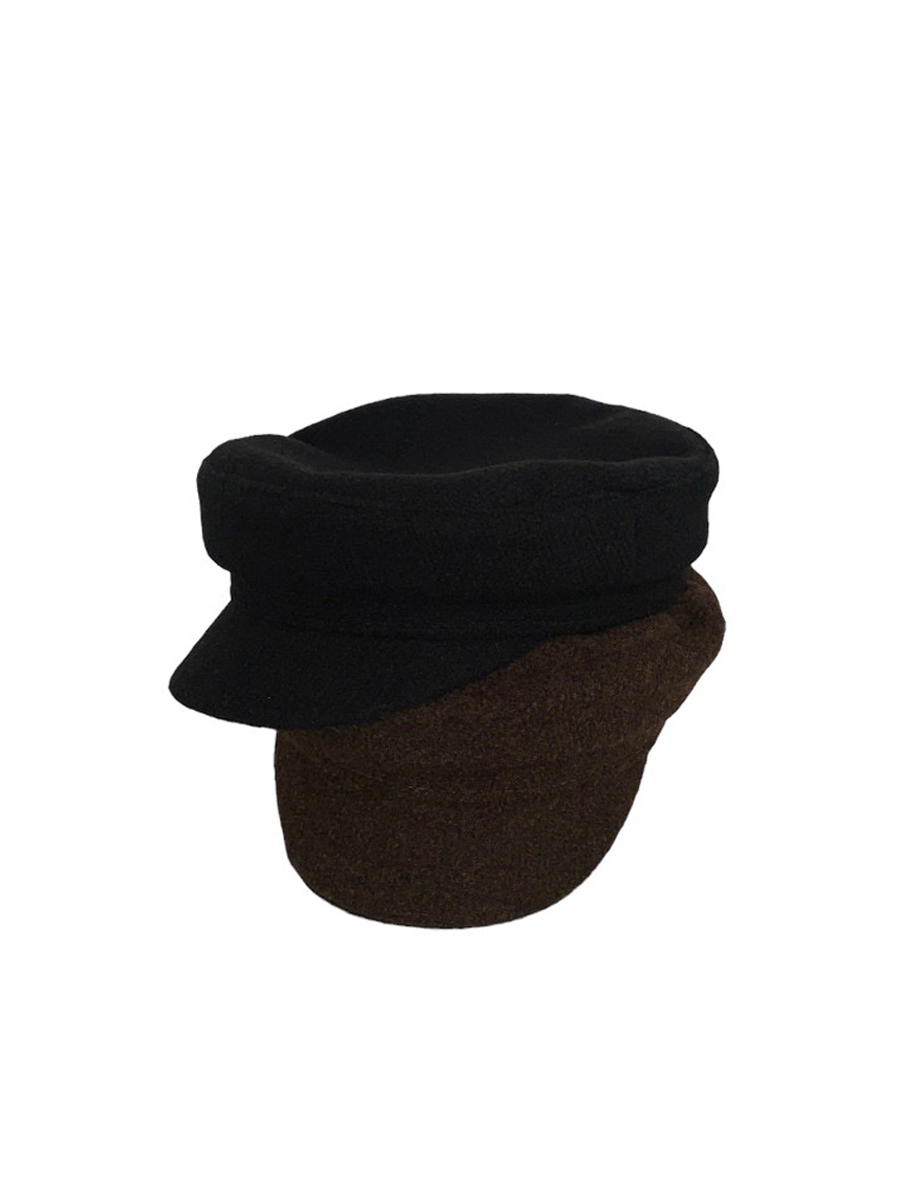 Wool Matroos Cap ( Black / Brown )