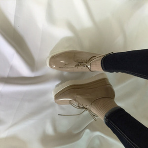 platform oxford shoes (beige/black) - 베이지225