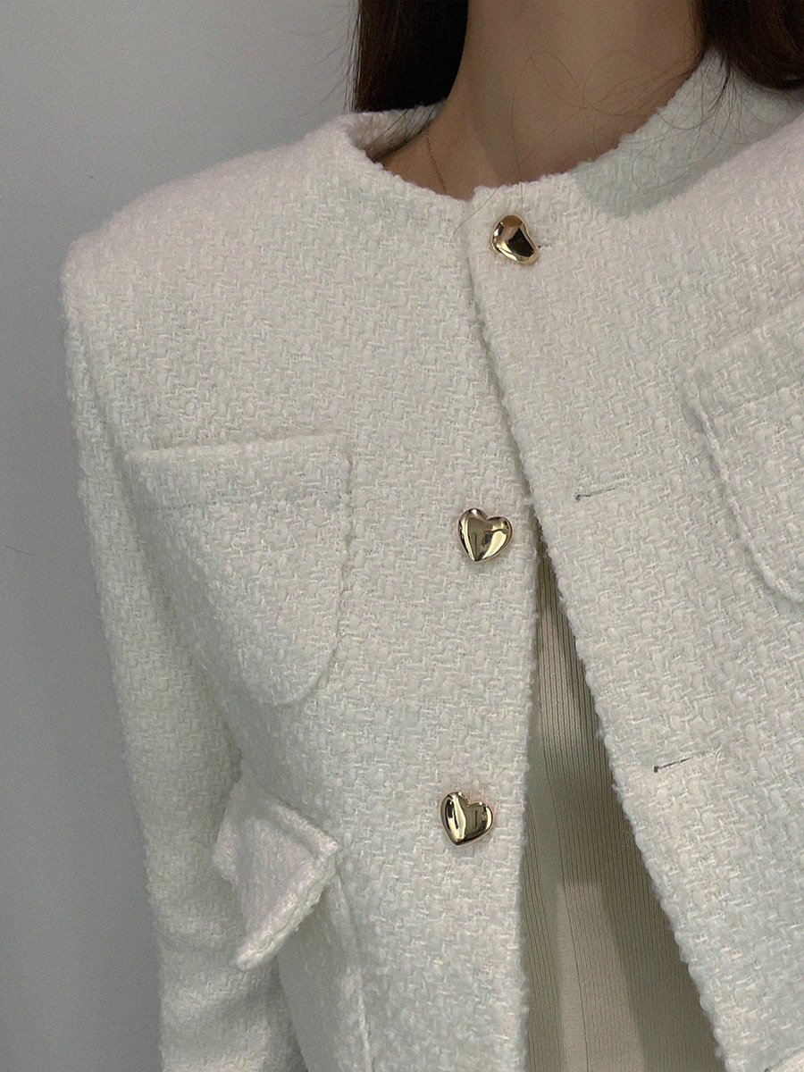 Luvly Heart Tweed Jacket ( Black / White )
